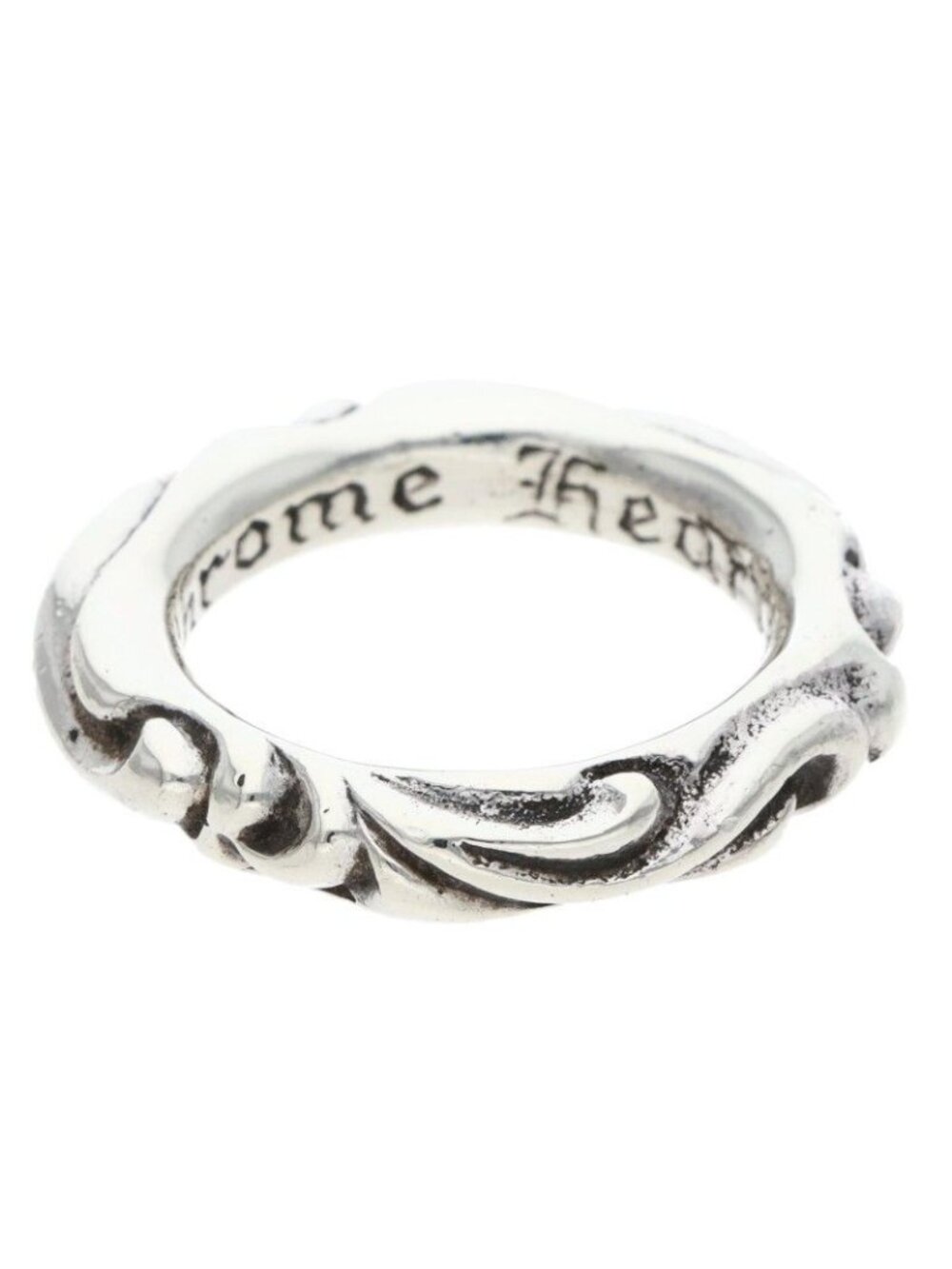 Chrome Hearts Scrl Band Scroll Silver Ring